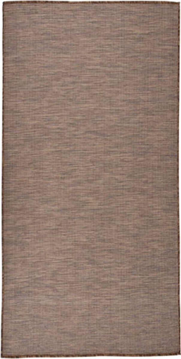 vidaXL - Buitenkleed - platgeweven - 100x200 - cm - bruin