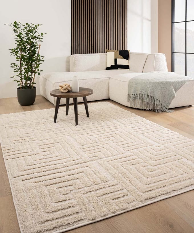 Scandinavisch vloerkleed - Arc Shade crème 100x200