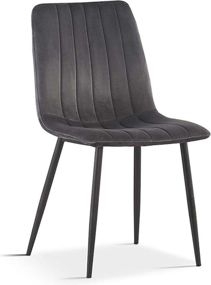 Stoel Nikkie Grijs - Velours - Set van 2 - Zithoogte 45 cm - Zitdiepte 40 cm