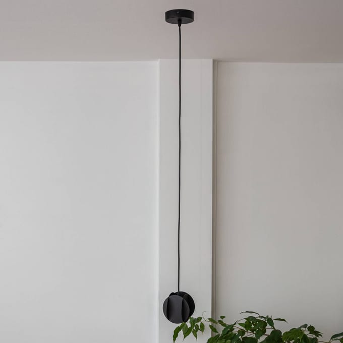 HELAM GAMBIT hanglamp, zwart, Ø 10 cm, metaal, GU10