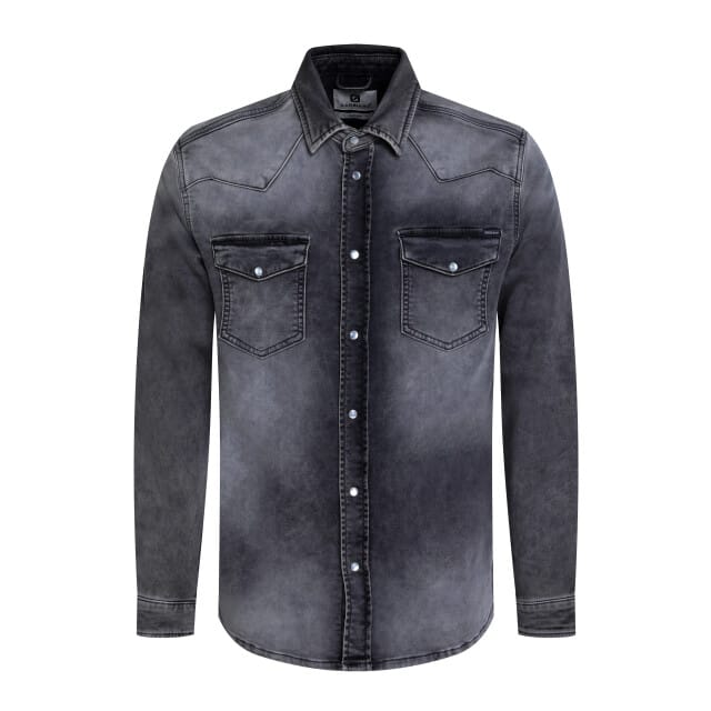 Gabbiano - Heren Overhemd Jogg Denim - 335734 - 204 Dark Grey