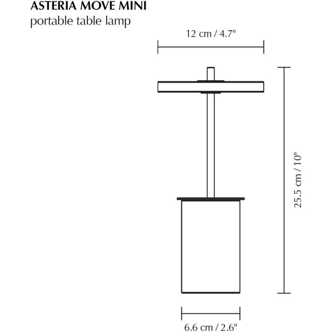 Umage Asteria Move Draagbare Lamp Mini Grijs Marmer/ Messing