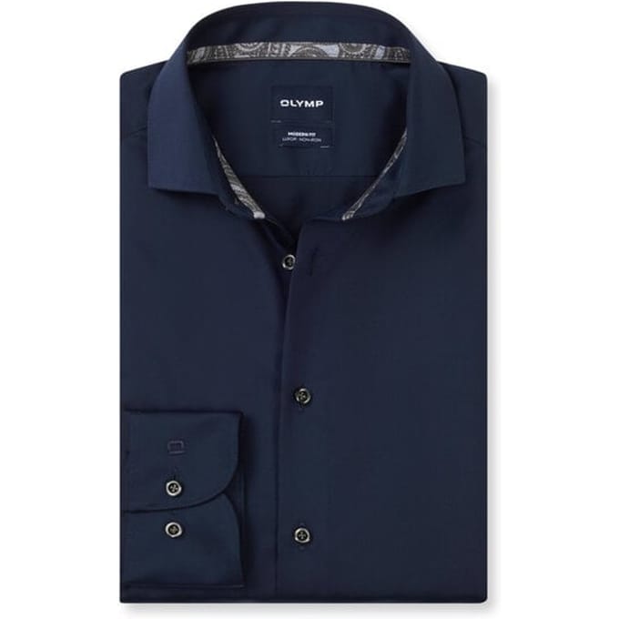 OLYMP Luxor Overhemd, Modern Fit, Royal Kent, Kobaltblauw