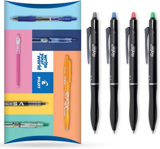 Uitwisbare Rollerball Pen 0,7 mm Medium Tip Kussenvulling 4 Stuks Verschillende Kleuren