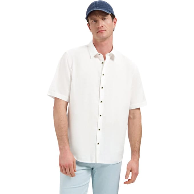 No Excess Shirt short sleeve h linen white