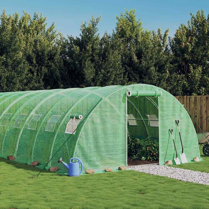 vidaXL - Tuinkas - met - stalen - frame - 88 - m² - 22x4x2 - m - groen