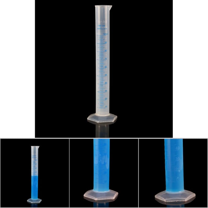 Éprouvettes graduées en verre de 100 ml, en plastique, résistantes à la corrosion gray