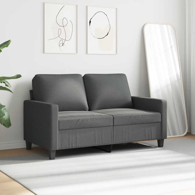 vidaXL - Tweezitsbank - 120 - cm - stof - donkergrijs