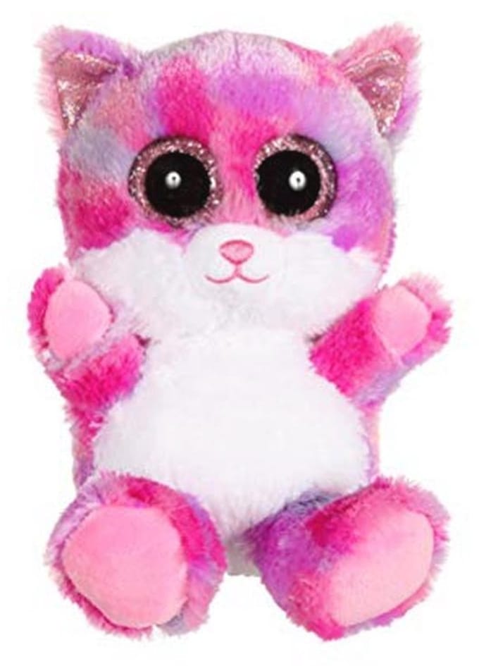 Schattige Kat Pluche Knuffel 23 cm - Roze/Violet