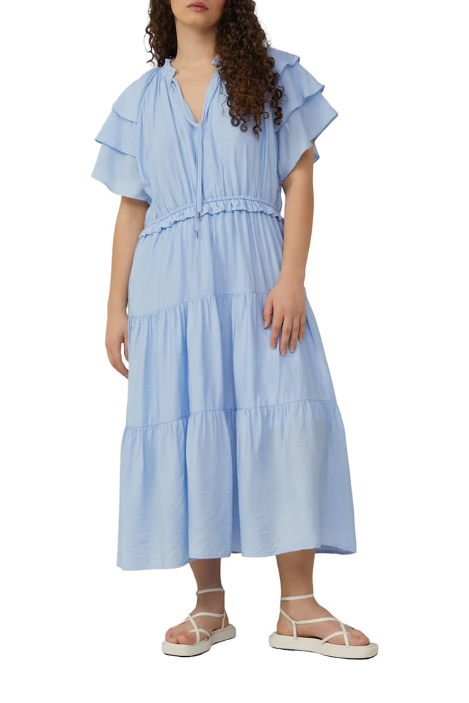 QS - female - Midi-jurk met volantdetails