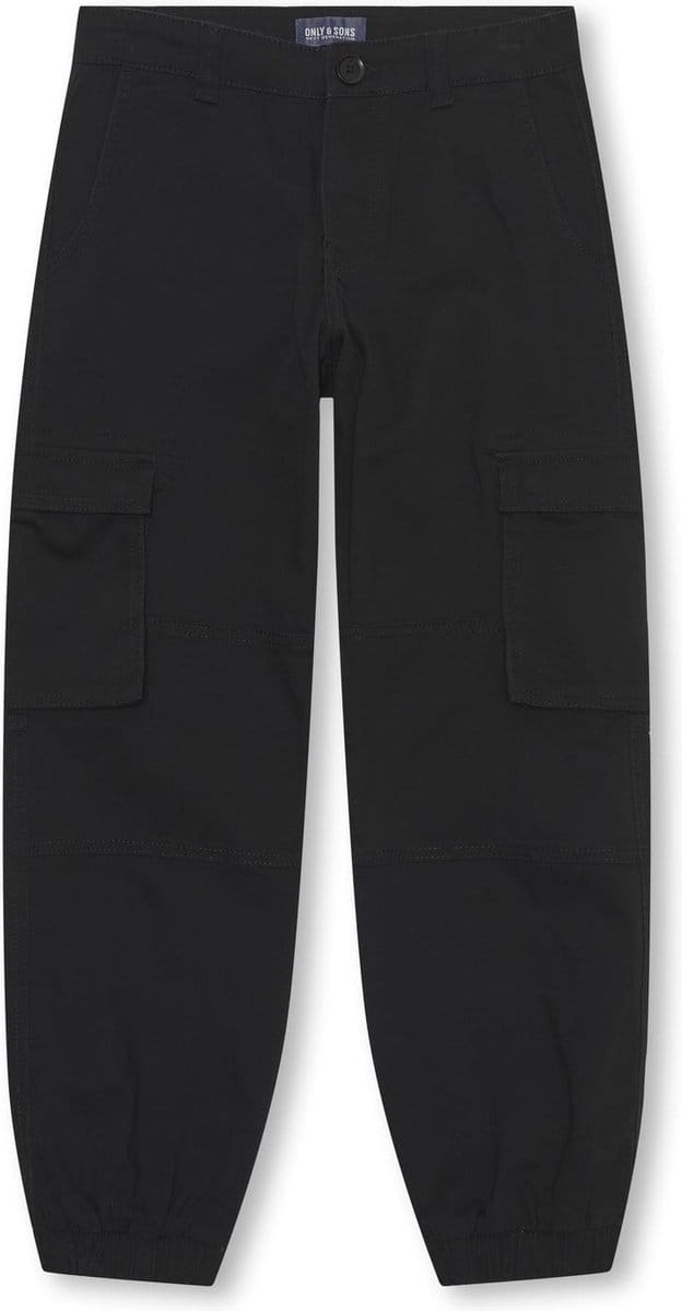 ONLY & SONS JUNIOR OSJCAM STAGE CARGO CUFF LIFE NOOS Jongens Broeken - Black