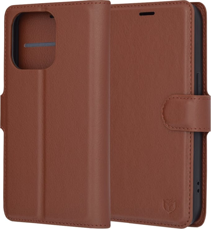 Hoesje geschikt voor Apple iPhone 14 Pro - Techsuit Leather Folio Book Wallet Case - Bruin