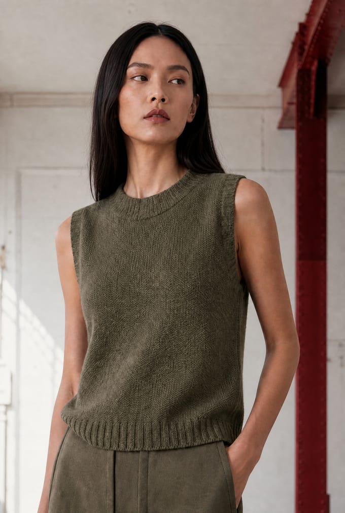 Abigail alpaca vest EX H24179 | Green - Green / M