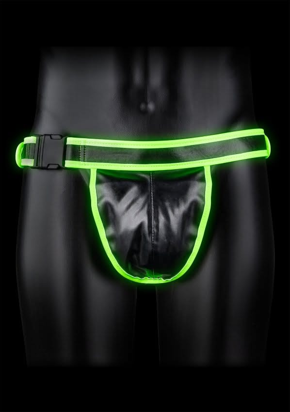 Shots - Ouch! Jockstrap met Gesp - S/M neon green/black S/M