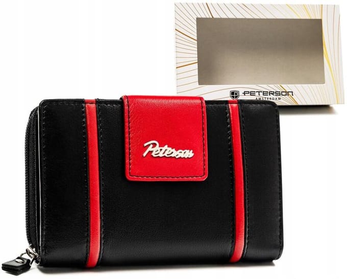 Peterson - Elegante Leren Damesportemonnee - Drukknop en Ritssluiting - RFID Bescherming