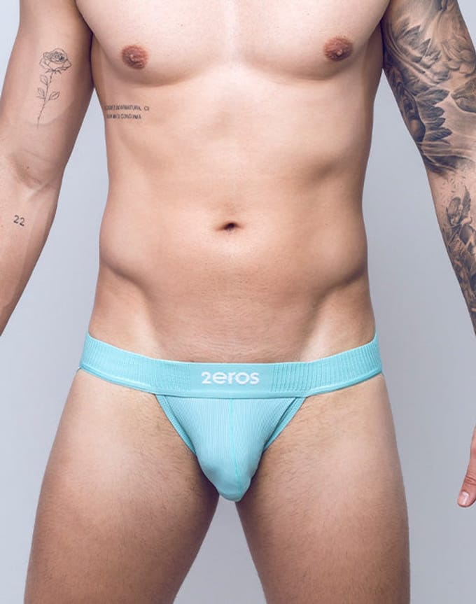 2EROS AKTIV Hermes Jockstrap Blue Turquoise - MAAT M - Heren Ondergoed - Jockstrap voor Man - Mannen Jock