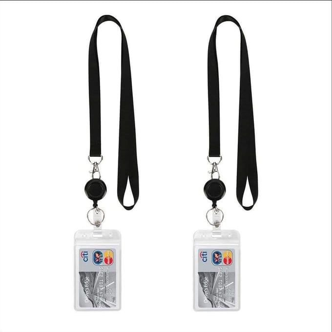 Verticale waterdichte ID-kaarthouder of horizontale waterdichte ID-kaarthouder lanyard easy-pull gesp black