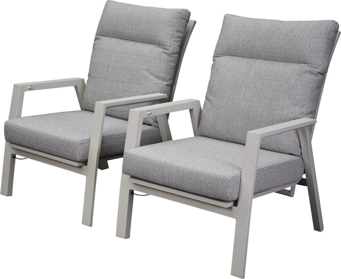 Barolo lounge balkonset 2 delig verstelbaar latte zand aluminium