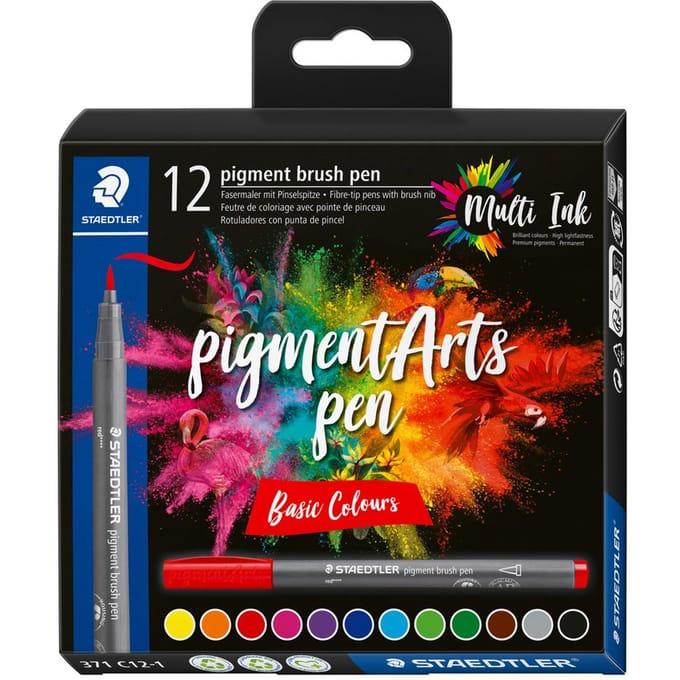 STAEDTLER - Artist Series - pigment brush pen 12 kleuren basic colours