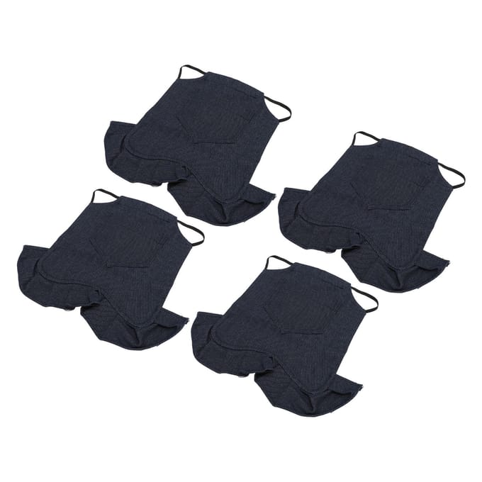 4PCS Selle de Poulet Double Couche Denim Respirant Fait Main Tablier de Poule Protecteur de Volaille black
