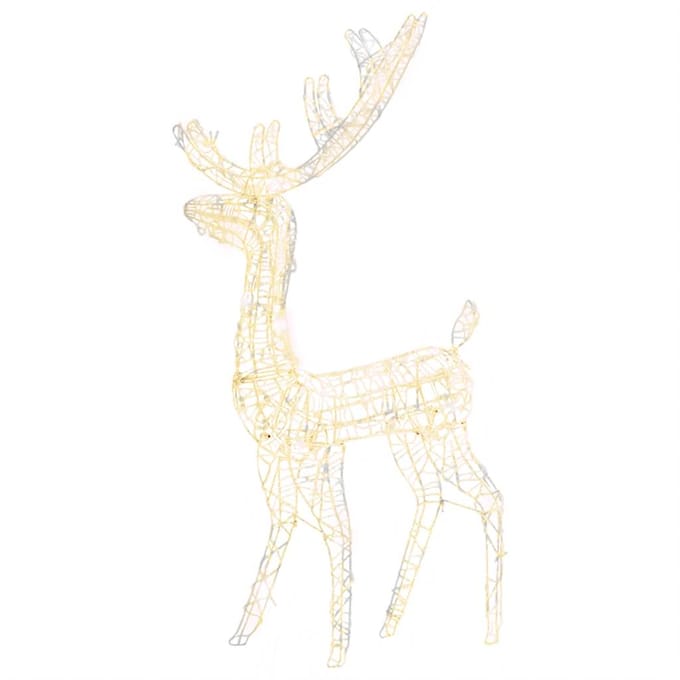 vidaXL - Kerstversiering - rendier - 140 - LED's - 128 - cm - acryl - warmwit