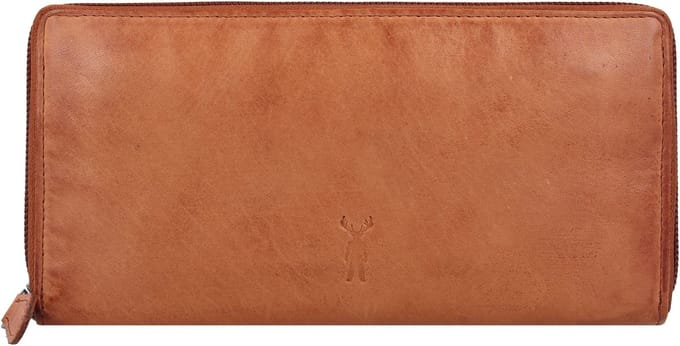 Jack Kinsky Nelson Portemonnee RFID Leer 20 cm - Dames - Horizontaal - cognac