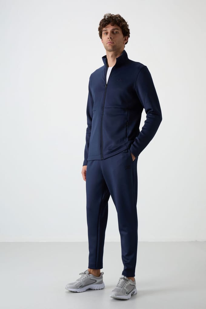 Heren Polyester Scuba Actieve Set Met Ritskraag