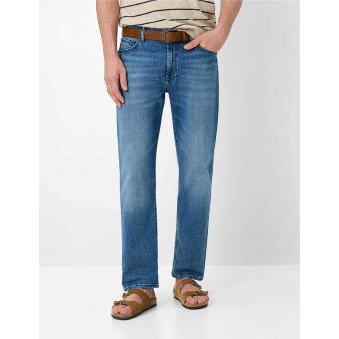 Brax Heren Jeans  Style CLINT DARK REBEL USED, denim blauw regular, maat 42/32