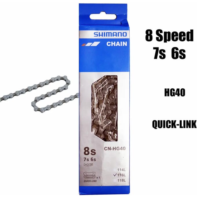 Shimano Ketting 116 schakels - Hyperglide technologie - 6/7/8-speed compatibel - Staal - Grijs