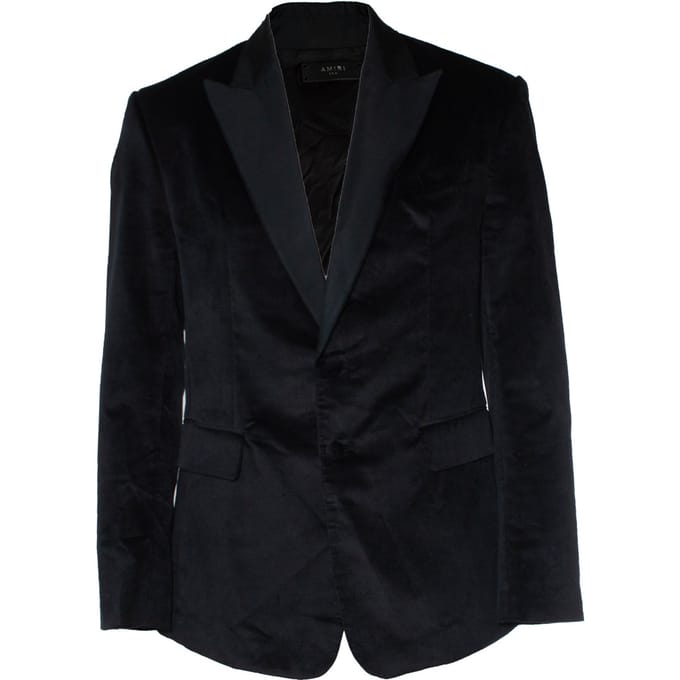 Amiri, zwarte fluwelen tuxedojack
