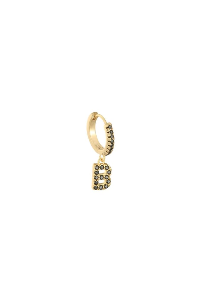 Oorbellen Letter B Zwart Copper