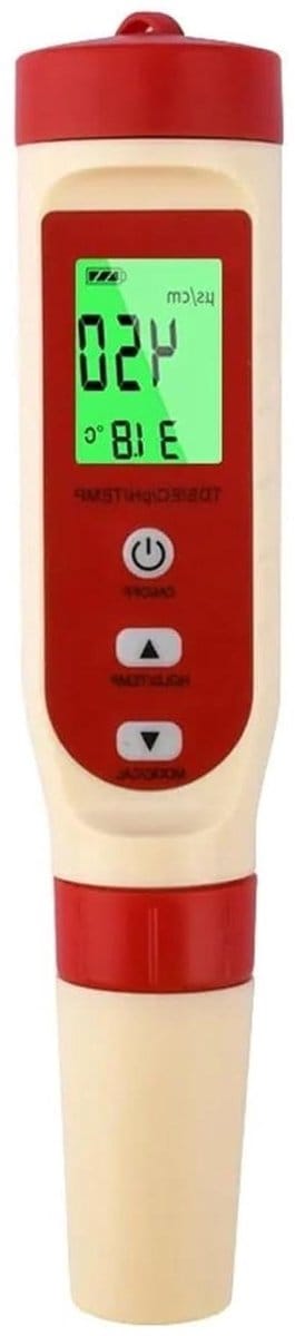 Waterkwaliteit Tester - Vier-in-één Pen - Water Meten - IP65 Waterdicht - 0-14 pH - Zwart