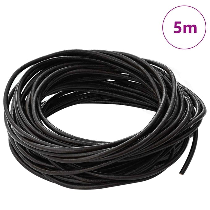 vidaXL - Leren - Koord - 1 - Donkerbruin - Ø3 - mm - x - 5 - m - Leer
