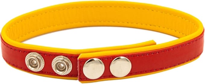 Mister B - leren circuit biceps band - rood/- geel