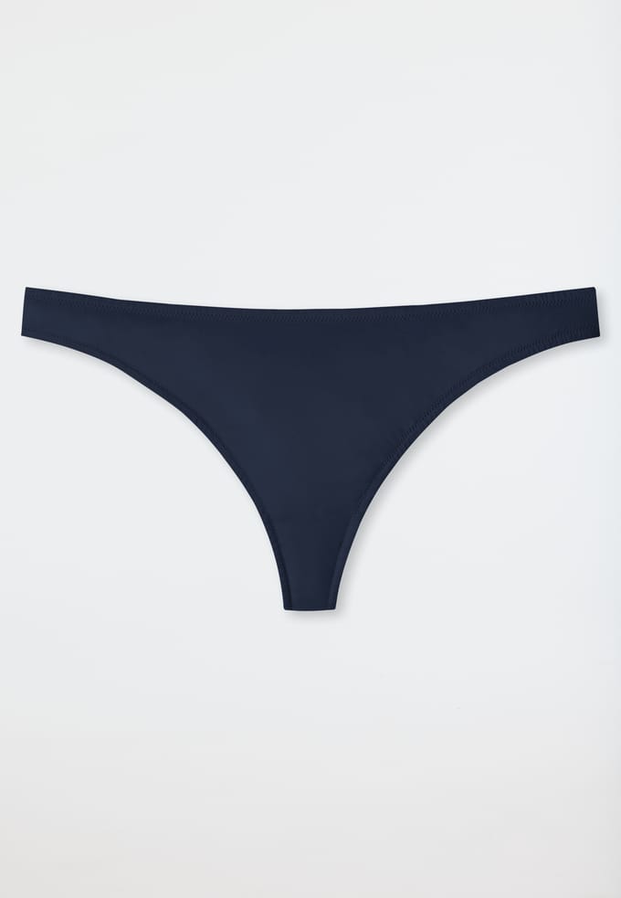 Schiesser String microvezel - Invisible Lace Dames Onderbroek - nachtblauw