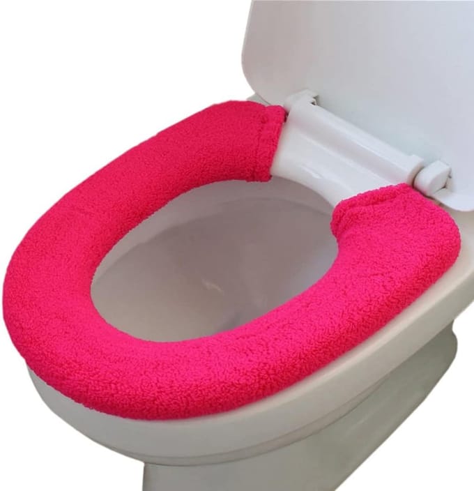 Wc-stoelhoes - Toiletbril warmer - Comfortabel zitten - Universeel elastisch - 25 x 15 cm - Grijs