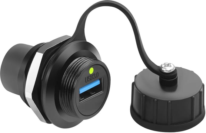 QIANRENON USB 3.0 Waterproof Adapter - 5Gbps Mounting Coupler voor Data Transfer