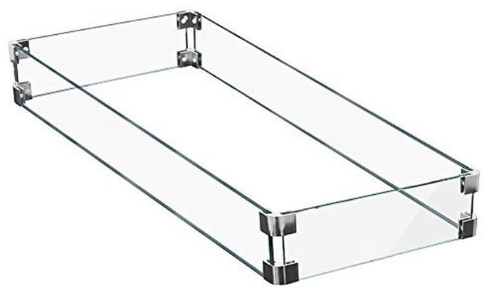 Rechthoekig Helder Glas Windscherm voor Vuurkorf 28" X 14"