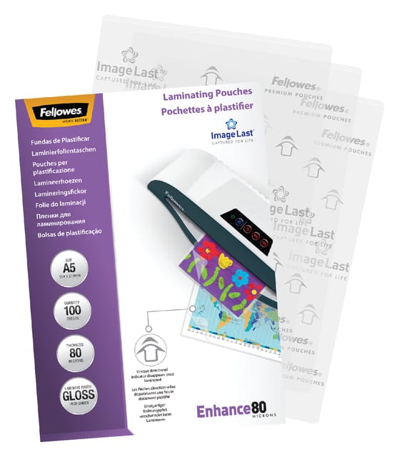 Fellowes lamineerhoezen Imagelast A5 - glazend - 80micron - 100 stuks