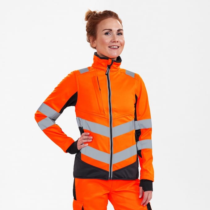 Engel Safety softshell jack voor dames 1156-237 - Hi-vis Orange / Anthracite Grey - XS
