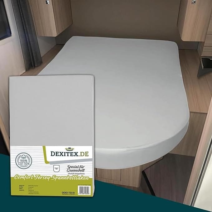 Dexitex Queensbed Jersey hoeslaken Licht grijs