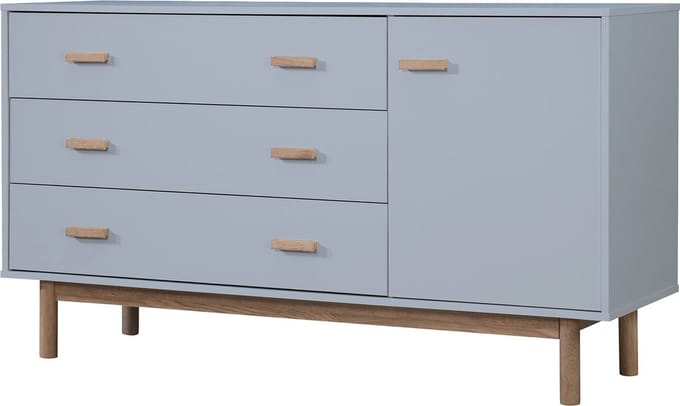 Melanie-Dressoir - 1-deur 3-laden - Grijs Eikenlook