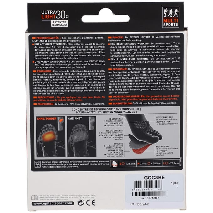 Epitact® Sport Voetzoolbeschermers Large 1 Verband(en)