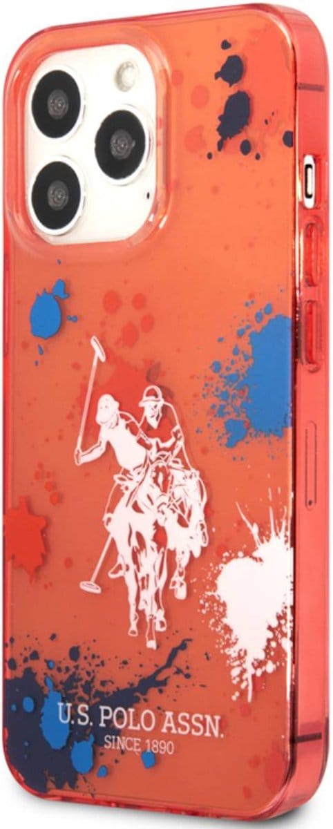 U.S. POLO ASSN., Hoesje geschikt voor iPhone 14 Pro Max - Double Horse, Rood