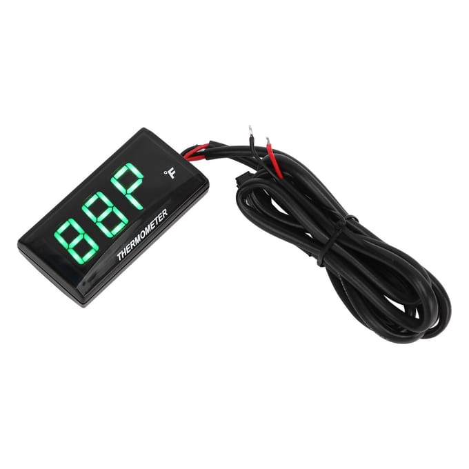 LCD Motorfiets Thermometer Ultradun Waterdicht Watertemperatuurmeter met 10MM Bougie Adapter rood
