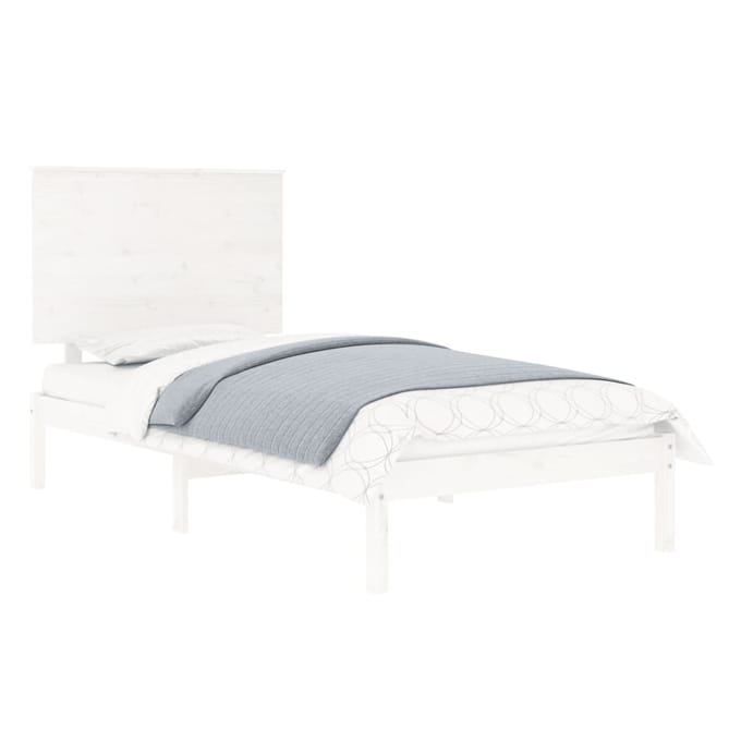 vidaXL - Bedframe - zonder - matras - massief - grenenhout - wit - 90x200 - cm