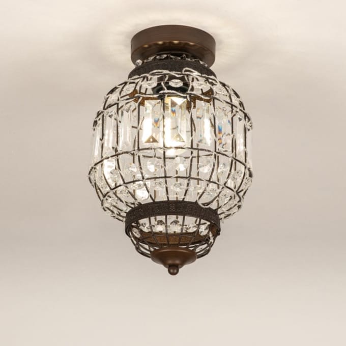 Lumidora Plafondlamp 75759 - Plafonniere - MO - E27 - Bruin - Metaal - ⌀ 22 cm