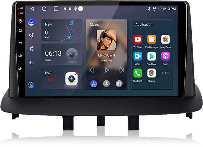 Junsun Android 15 Autoradio Geschikt Voor Renault Megane 3 2008-2016 Accessoires, Draadloze CarPlay met bluetooth, 9 inch IPS Touchscreen, DAB+ GPS-Navigatiesystem - 4GB+64GB, WIFI, DAB+, DSP, RDS, Octa-core processor