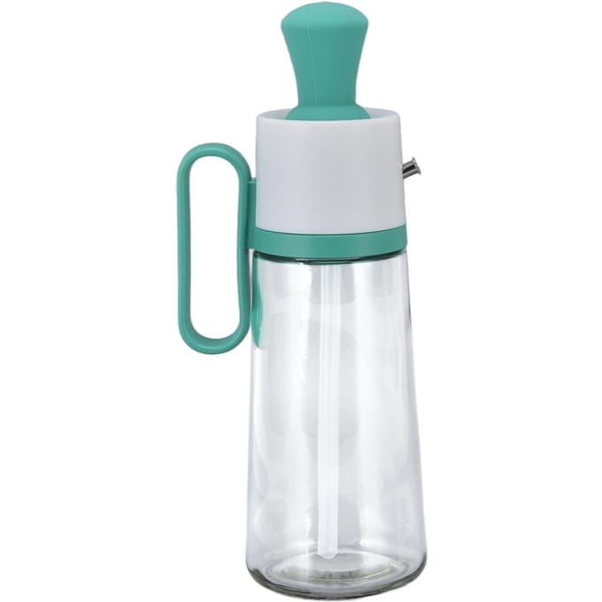 Oliekaraf 550ml Anti-lek Azijndispenser Capaciteit Zichtbaar Glanzende Oliedispenser met Schaal voor L(for 6.5-9kg) white