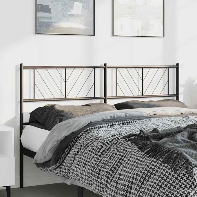 vidaXL - Vervangend - hoofdbord - 150 - cm - metaal - zwart